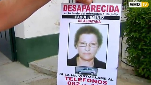 Localizado el cadáver de Francisca Jiménez, la mujer desaparecida en Ontur