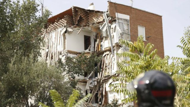Derrumbe de un edificio de 40 viviendas en Madrid