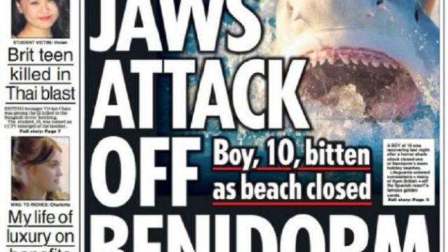 La prensa inglesa alerta sobre la presencia de un tiburón en Benidorm