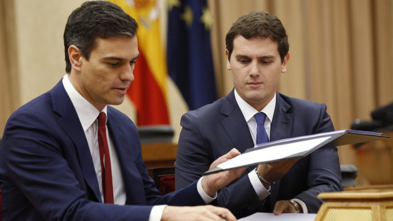 Sánchez y Rivera sellan su acuerdo para un gobierno &quot;reformista y de progreso&quot;