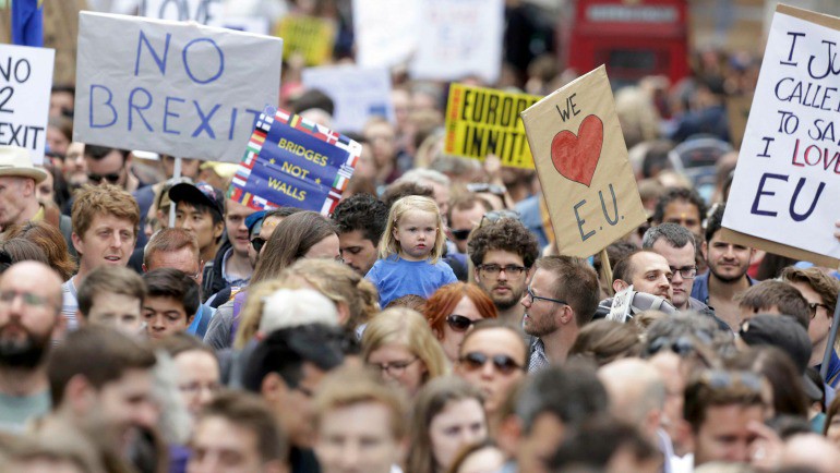 Miles de personas protestan en Londres contra el &#039;brexit&#039;
